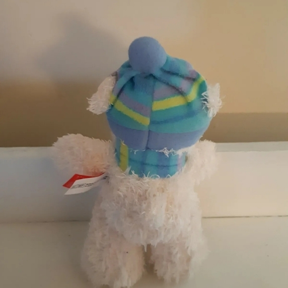 Gitzy 2017 Bear Plush White Blue Hat Scarf 8" Stuffed Animal Toy - Picture 3 of 3